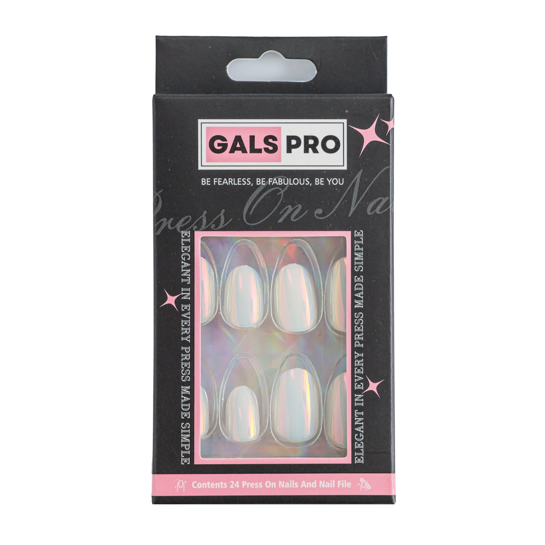 FROSTED ELEGANCE OVAL SHAPE PRESS ON NAILS