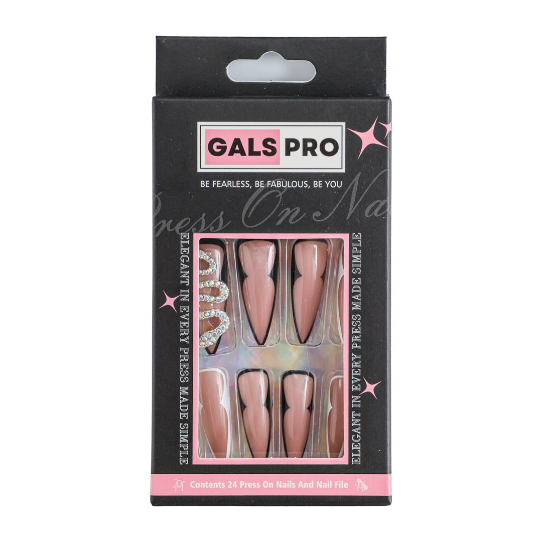 STILETTO SPARKLE COFFIN SHAPE PRESS ON NAILS