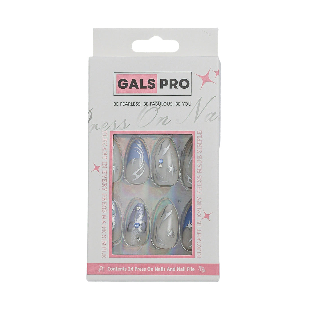 ICY ELEGANCE ALMOND SHAPE PRESS ON NAILS