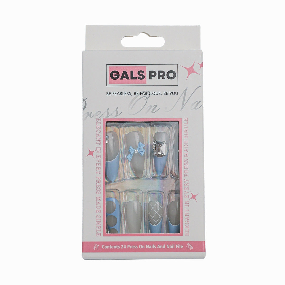 BLUE BLISS ALMOND SHAPE PRESS ON NAILS