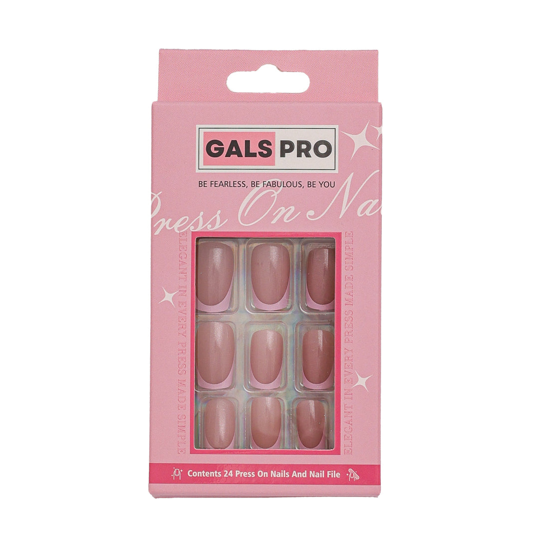 BLUSH TIP SQUARE SHAPE PRESS ON NAILS