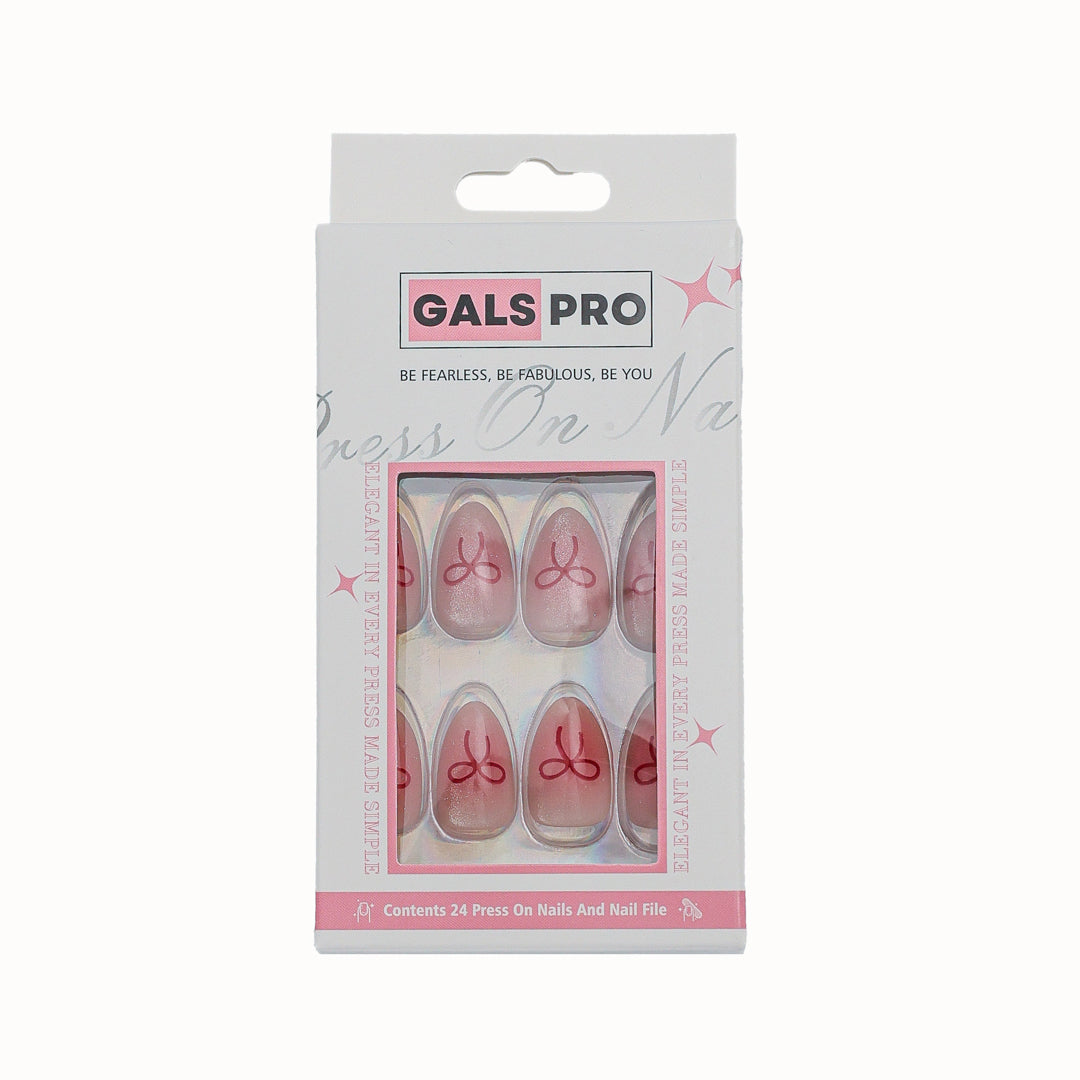 BOWTIFUL 2 ALMOND SHAPE PRESS ON NAILS