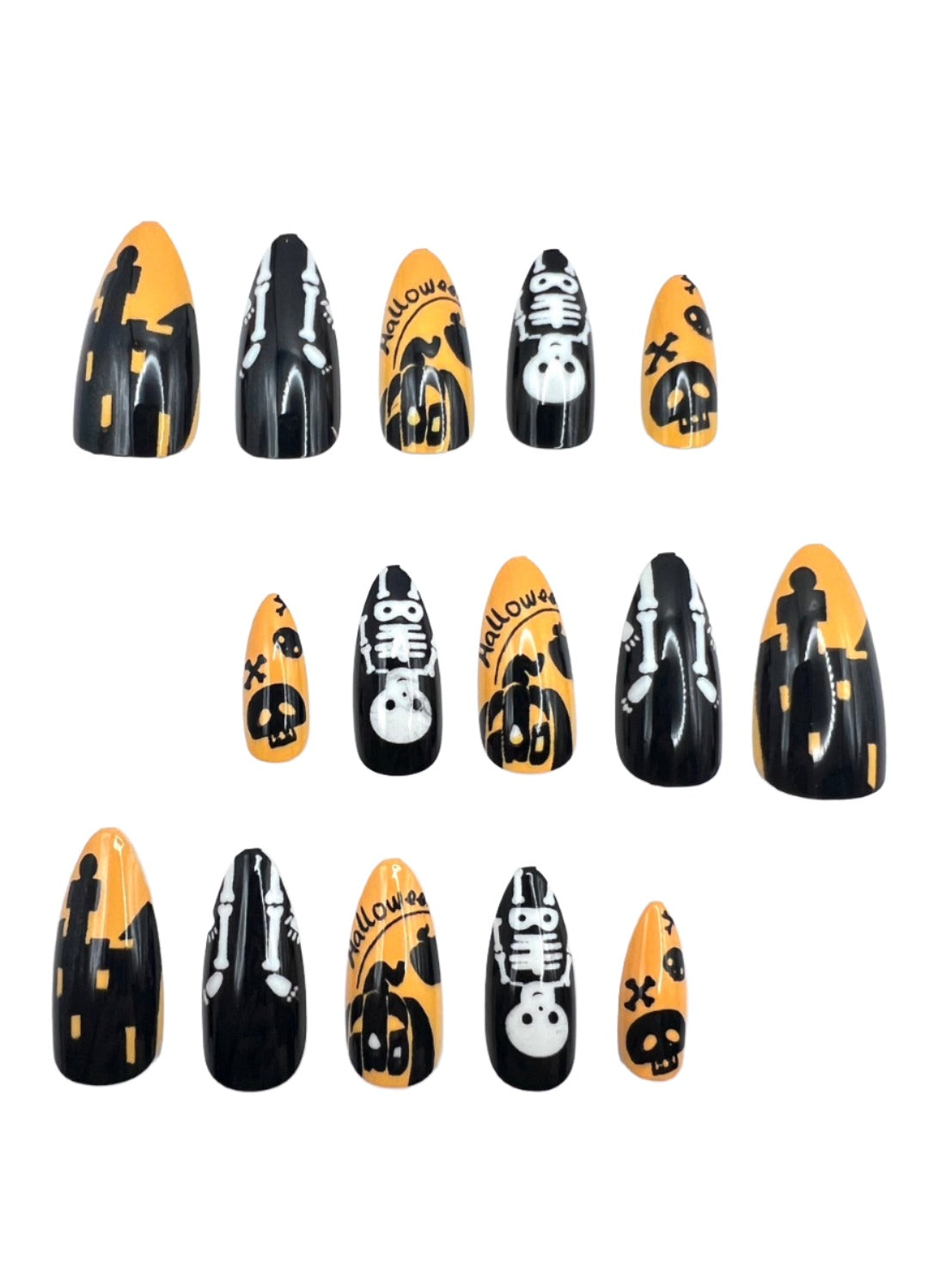 TRICK OR TREAT ALMOND SHAPE PRESS ON NAILS