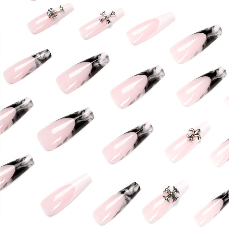 TRENDY TWO-TONE COFFIN SHAPE PRESS ON NAILS - Galspro