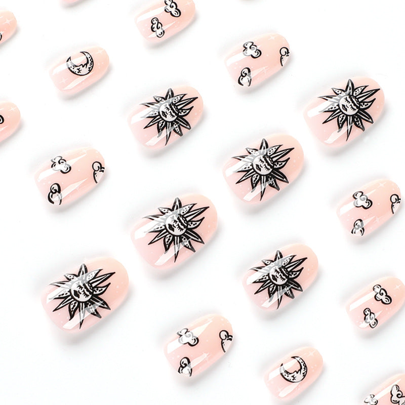 SUN & MOON GLOW OVAL SHAPE PRESS ON NAILS - Galspro