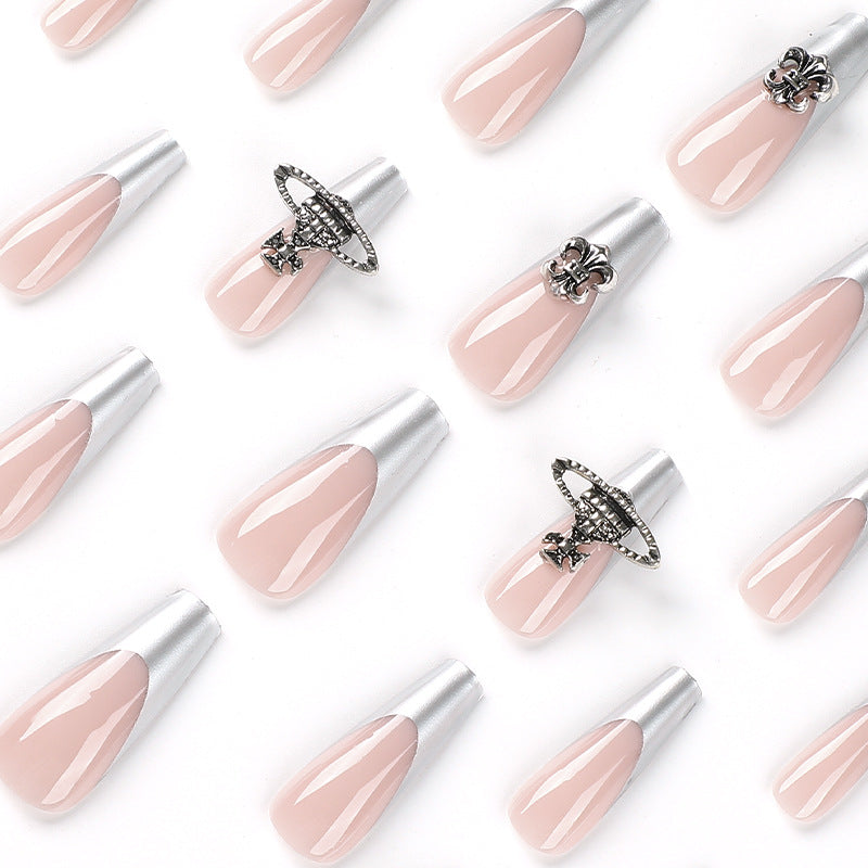 SILVER TOUCH COFFIN SHAPE PRESS ON NAILS - Galspro