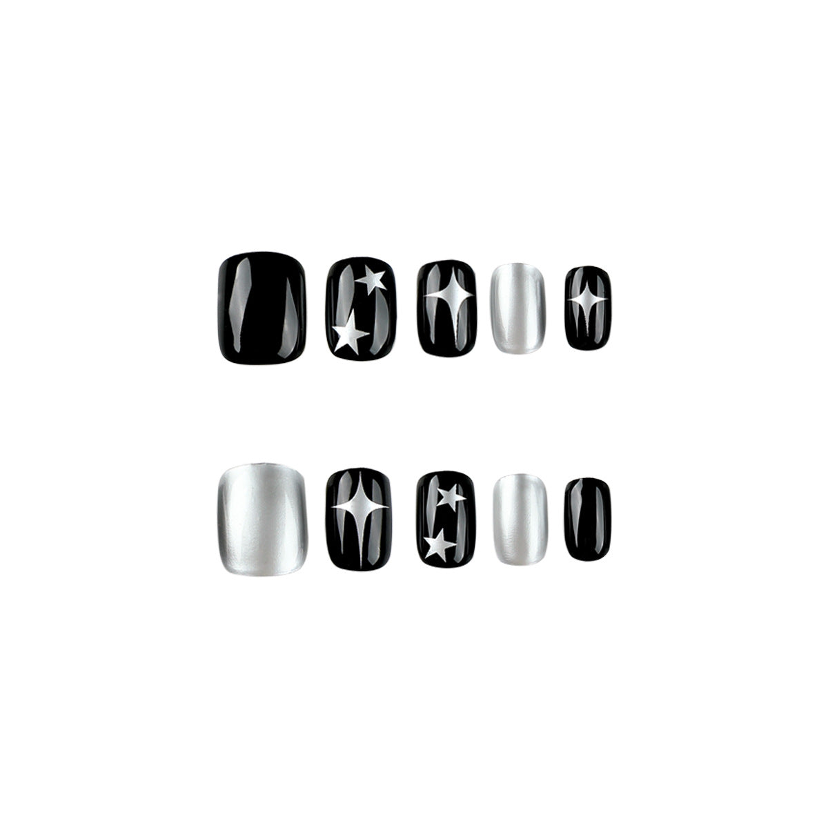 Black and White Square Nails | Black Square Nails | Galspro