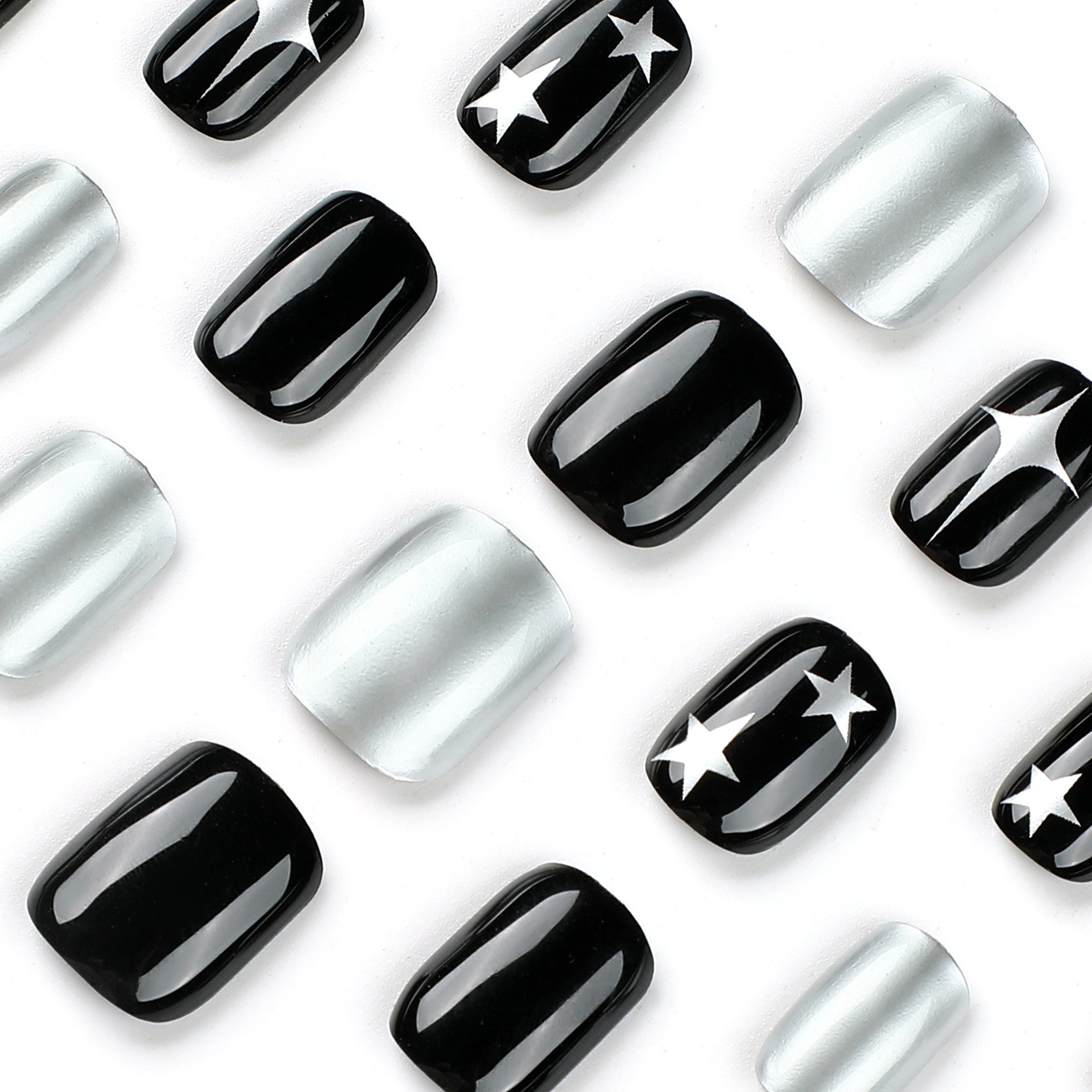Black and White Square Nails | Black Square Nails | Galspro