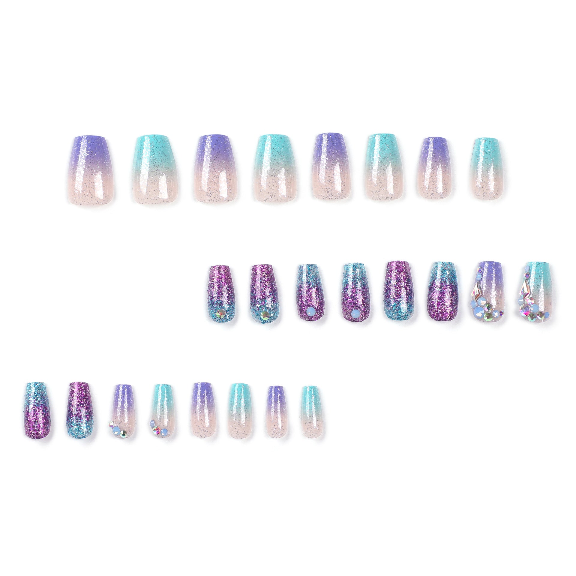 PURPLE HAZE COFFIN SHAPE PRESS ON NAILS - Galspro