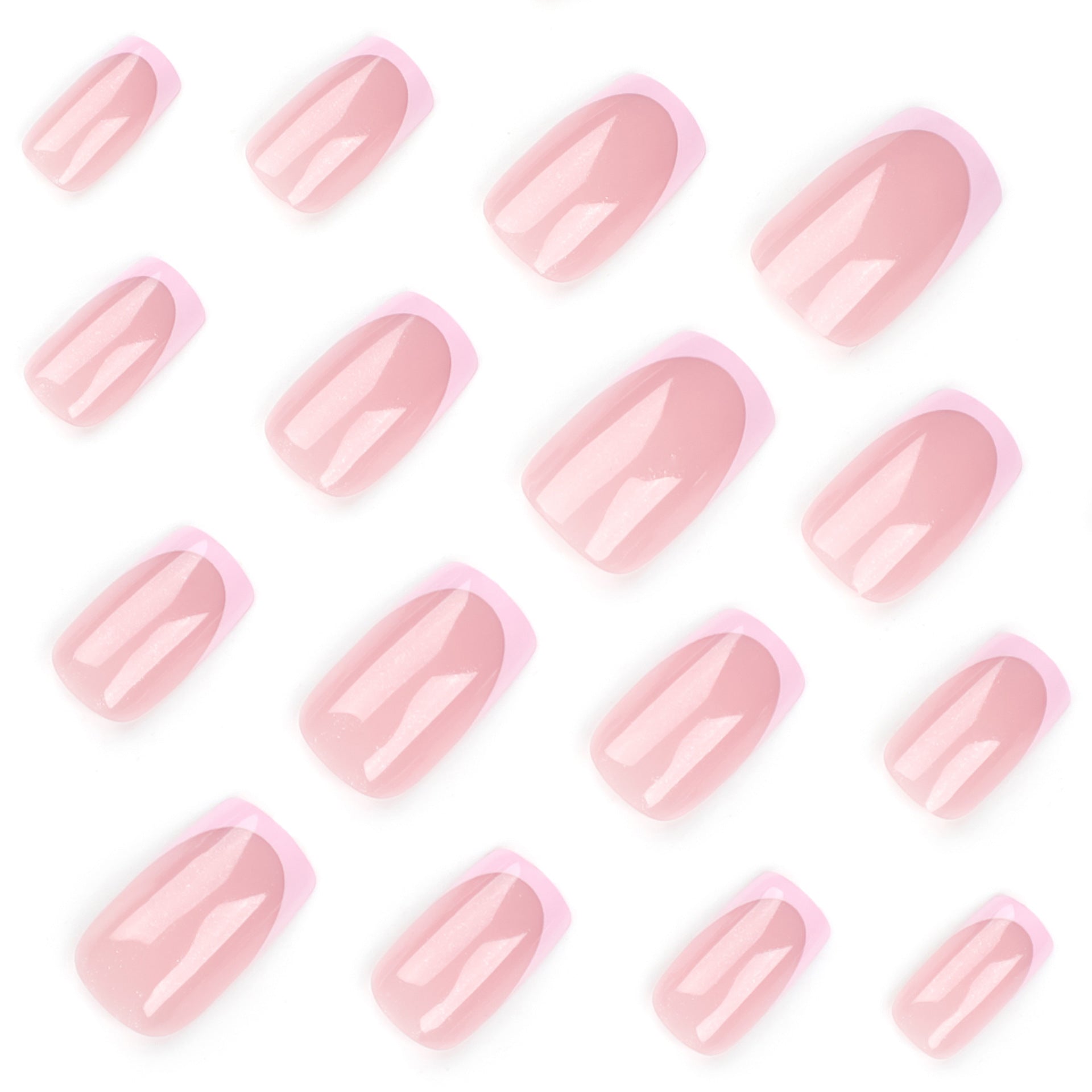 BLUSH TIP SQUARE SHAPE PRESS ON NAILS