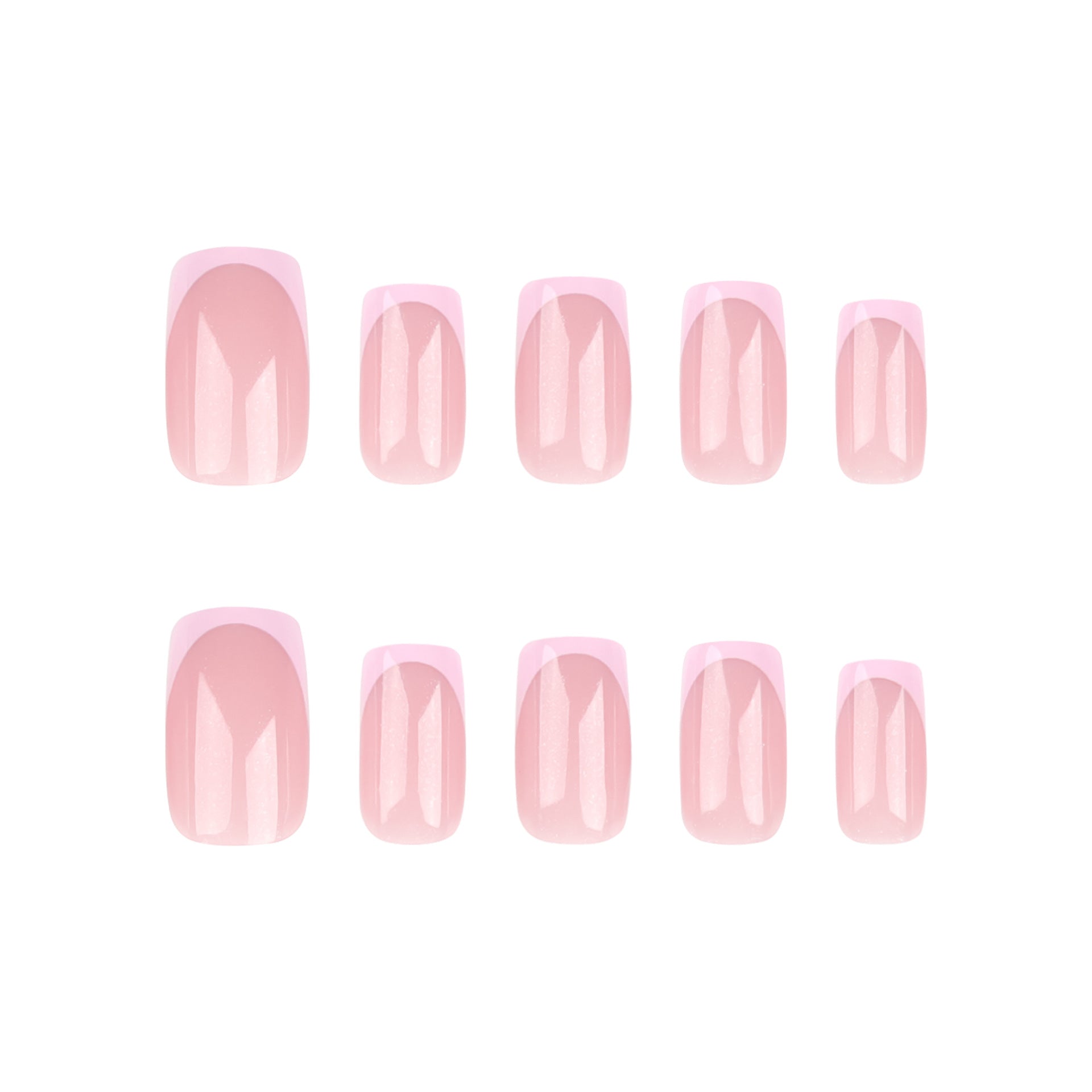BLUSH TIP SQUARE SHAPE PRESS ON NAILS