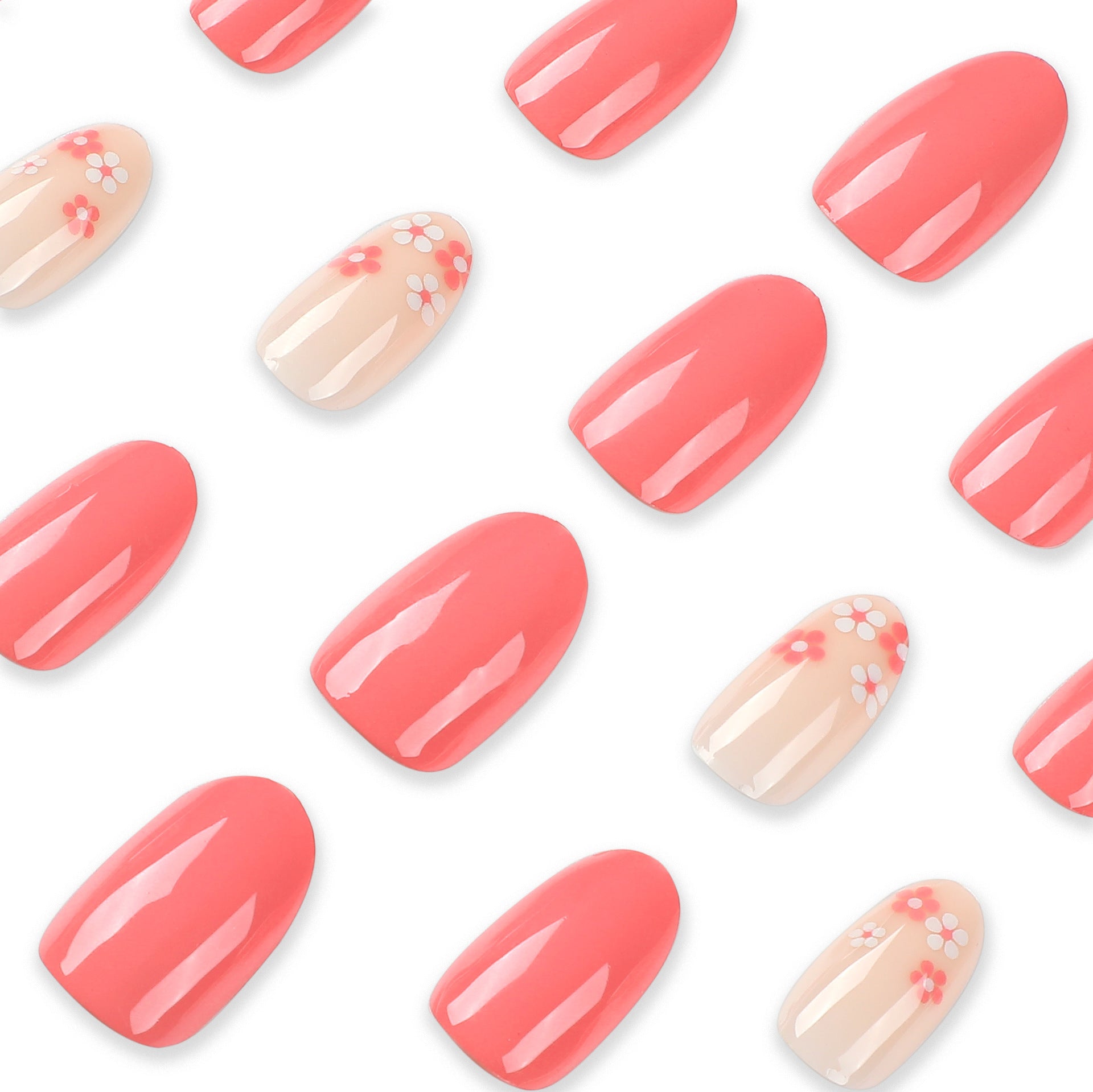 PINK POP OVAL SHAPE PRESS ON NAILS