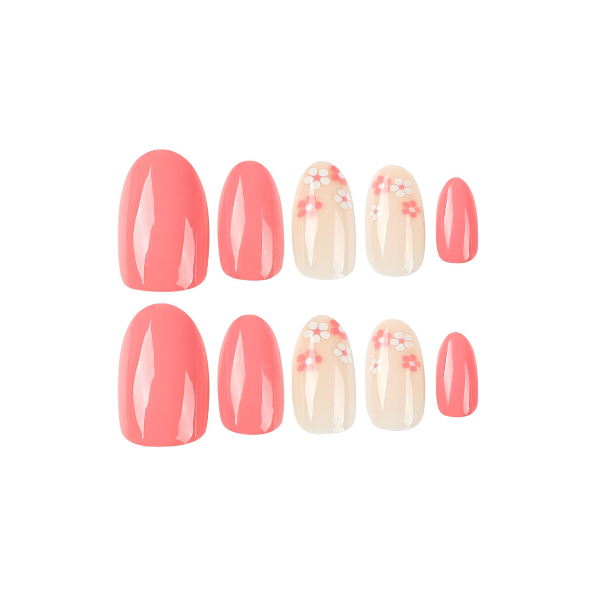 PINK POP OVAL SHAPE PRESS ON NAILS