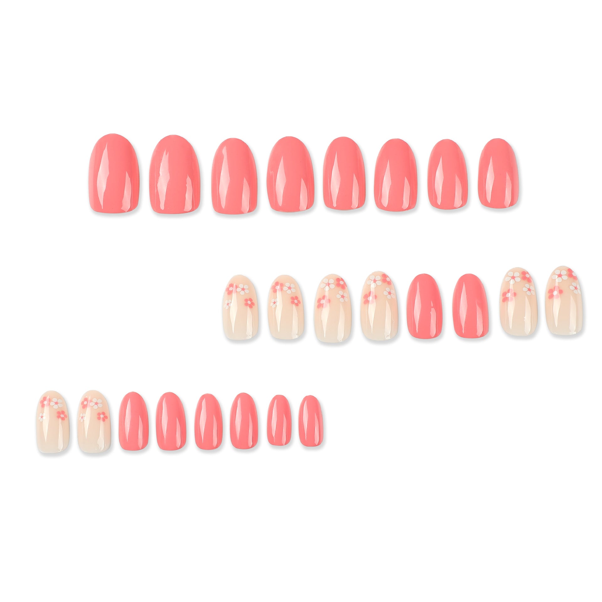 PINK POP OVAL SHAPE PRESS ON NAILS