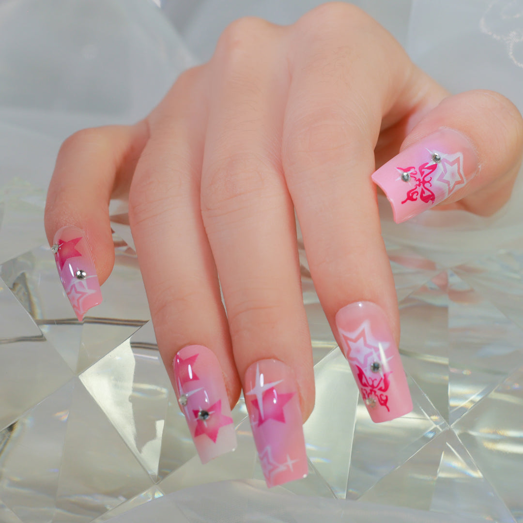 BLOSSOM TOUCH SQUARE SHAPE PRESS ON NAILS