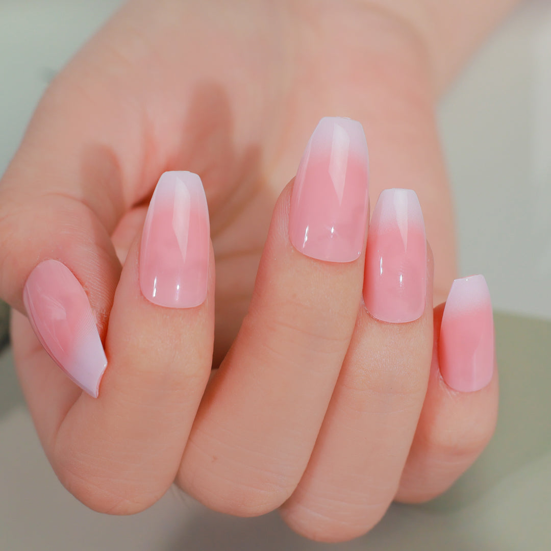 BLUSH PINK COFFIN SHAPE PRESS ON NAILS