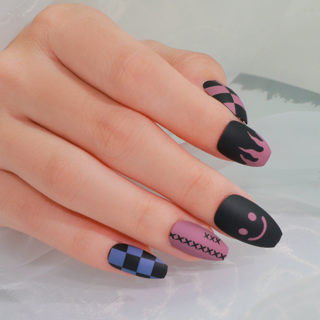 PASSIONATE COFFIN SHAPE PRESS ON NAILS