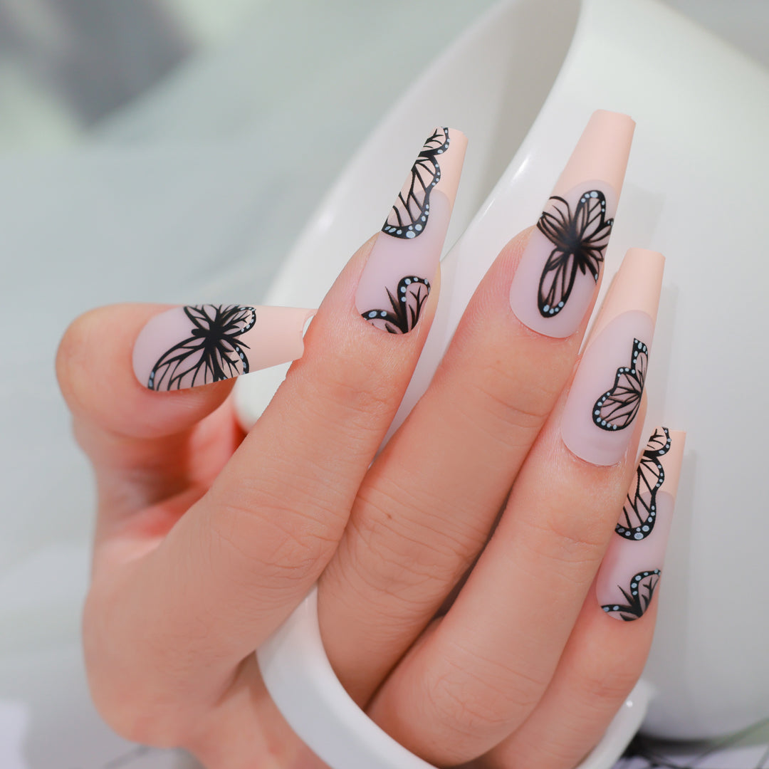 BUTTERFLYTOUCH COFFIN SHAPE PRESS ON NAILS