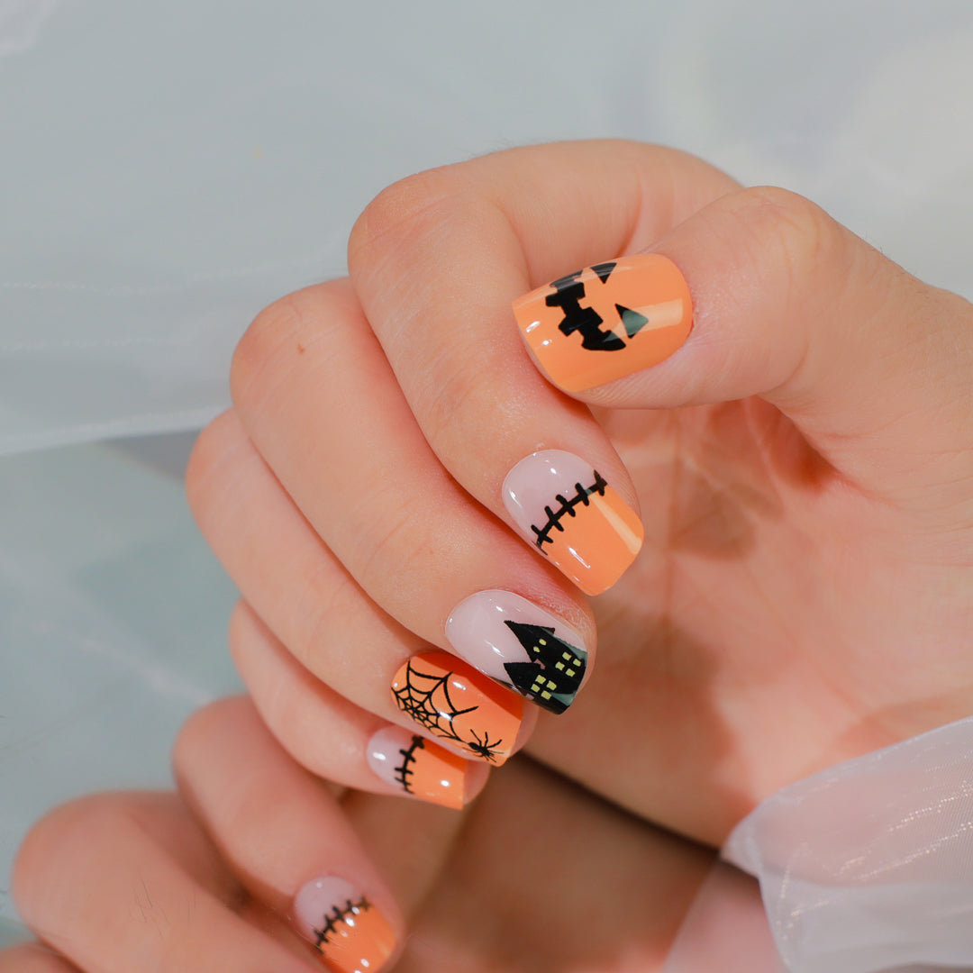 PUMPKIN LOVER SQUARE SHAPE PRESS ON NAILS