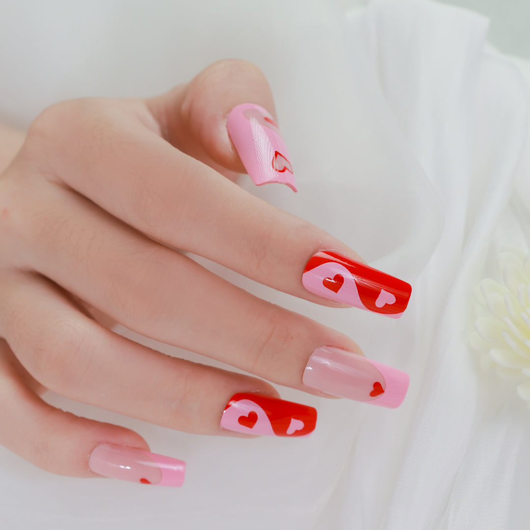 SWEETHEART DREAM SQUARE SHAPE PRESS ON NAILS