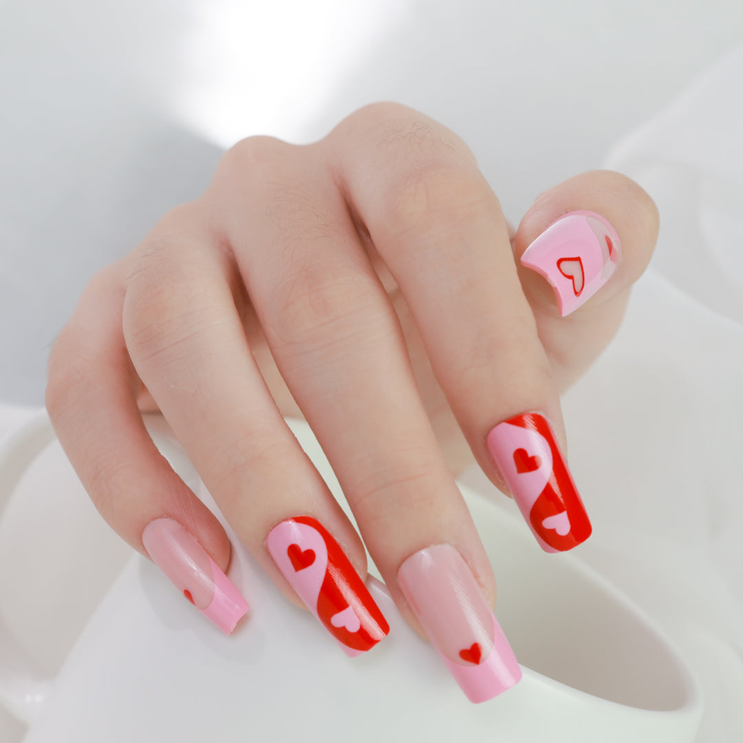 SWEETHEART DREAM SQUARE SHAPE PRESS ON NAILS