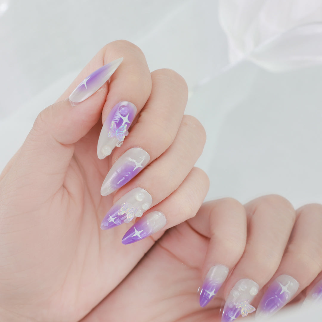 VIOLETGLOW ALMOND SHAPE PRESS ON NAILS