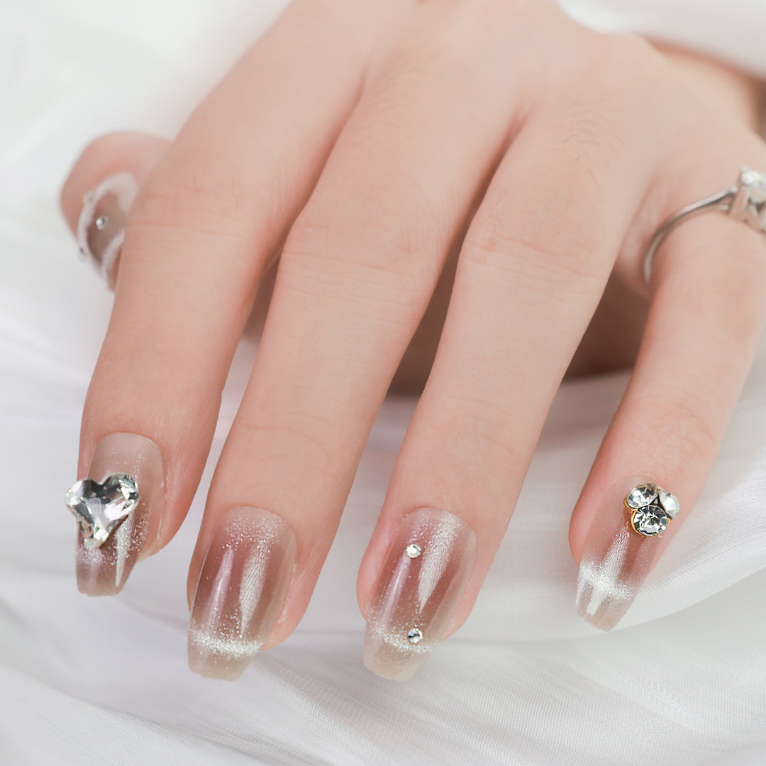 SPARKLE LUX COFFIN SHAPE PRESS ON NAILS