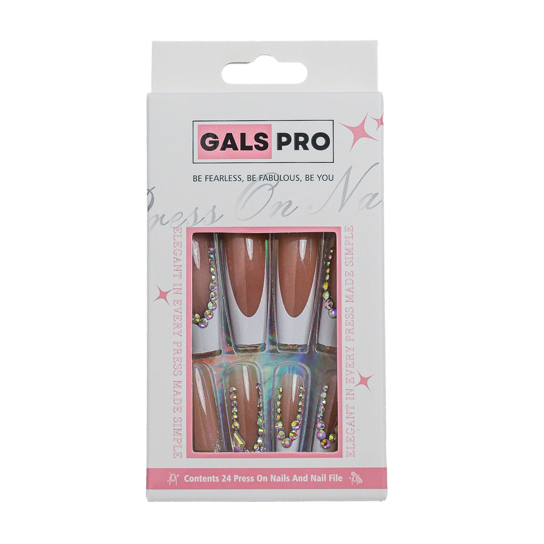 SPARKLING PINK SQUARE SHAPE PRESS ON NAILS