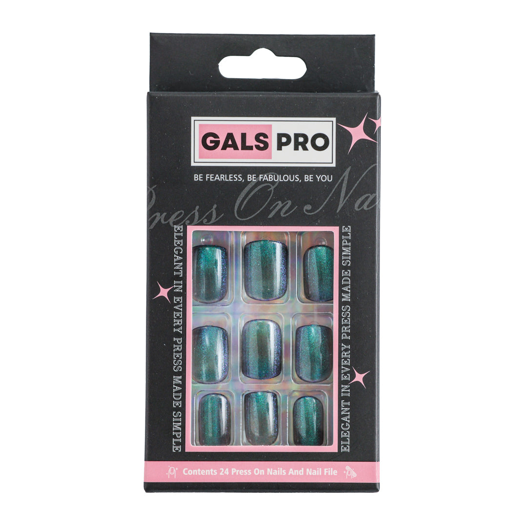 AQUA GLOW SQUARE SHAPE PRESS ON NAILS