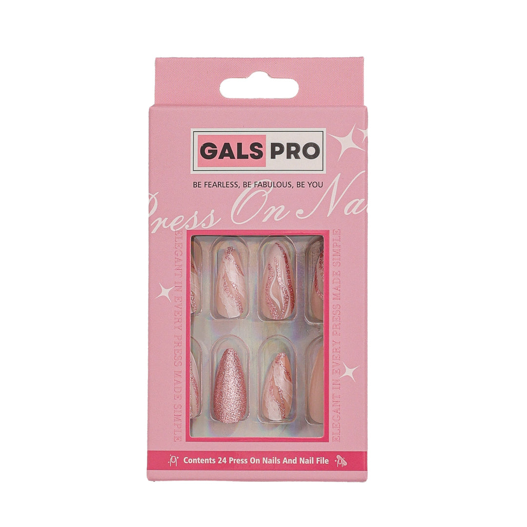 BLUSH & BLING ALMOND SHAPE PRESS ON NAILS