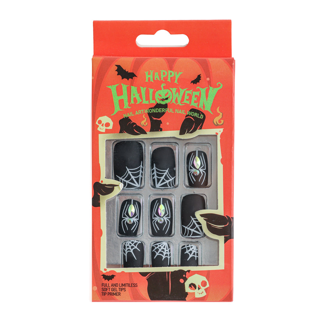 SPOOKY WEB SQUARE SHAPE PRESS ON NAILS