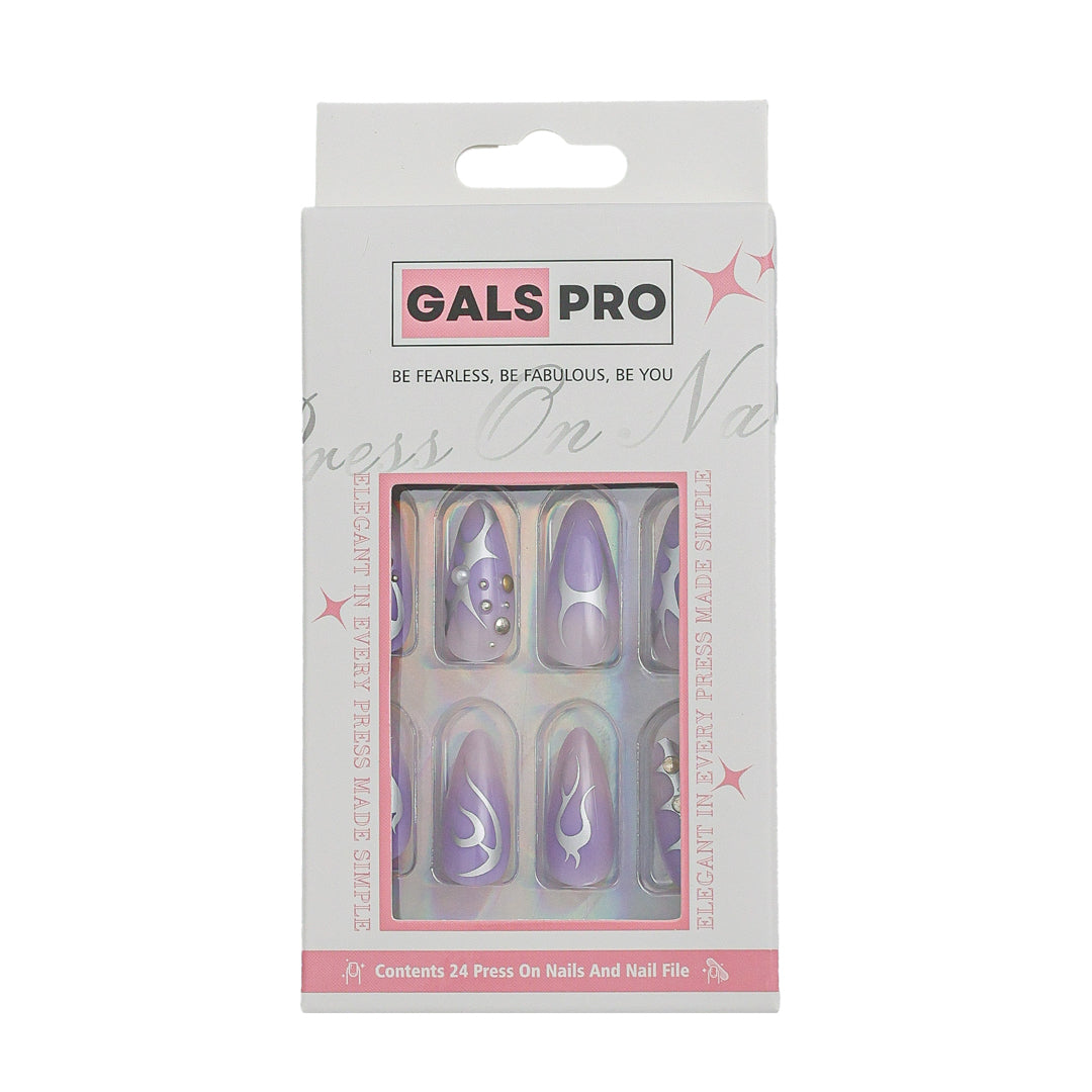 AMETHYST SPARKLE ALMOND SHAPE PRESS ON NAILS