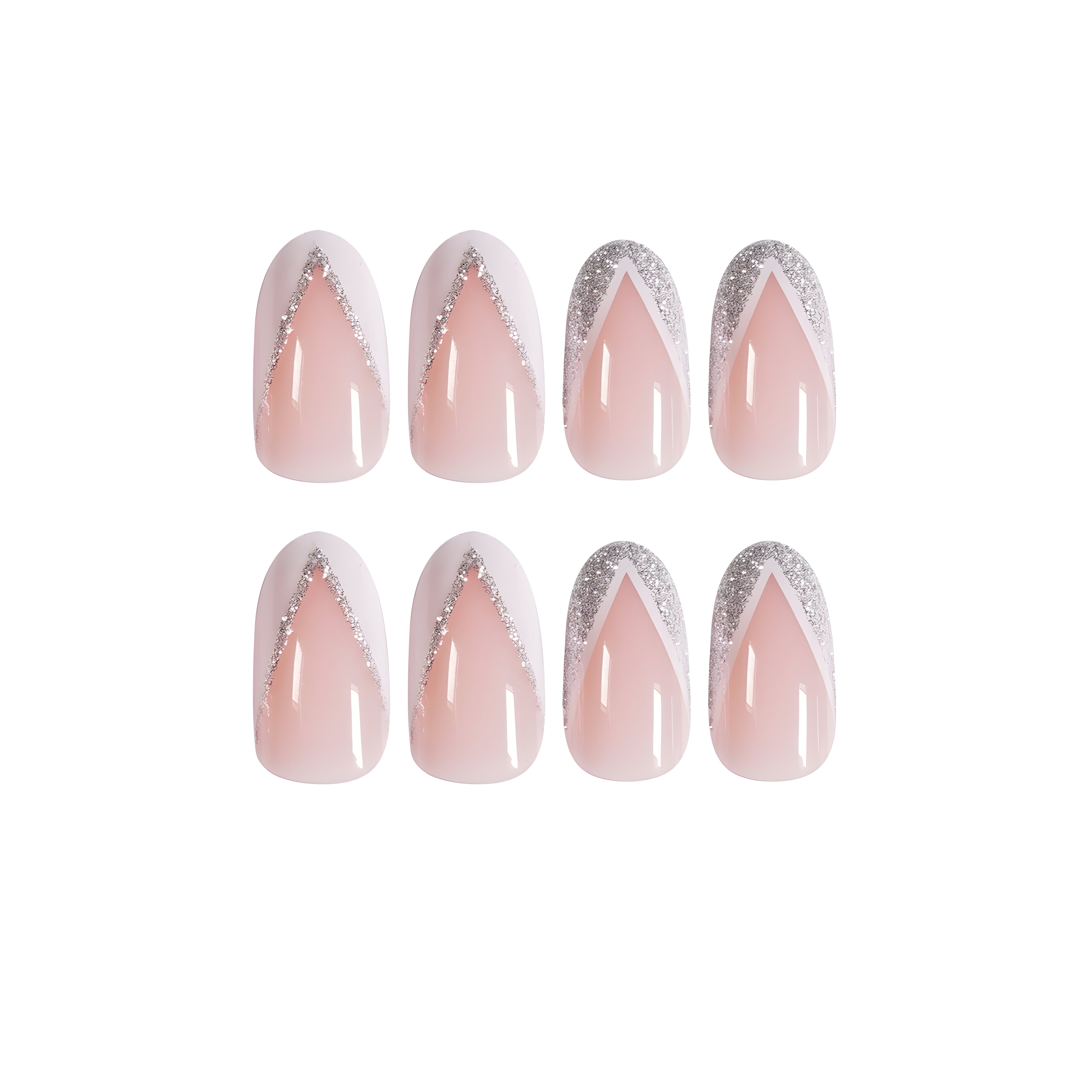 PINK PETAL OVAL SHAPE PRESS ON NAILS