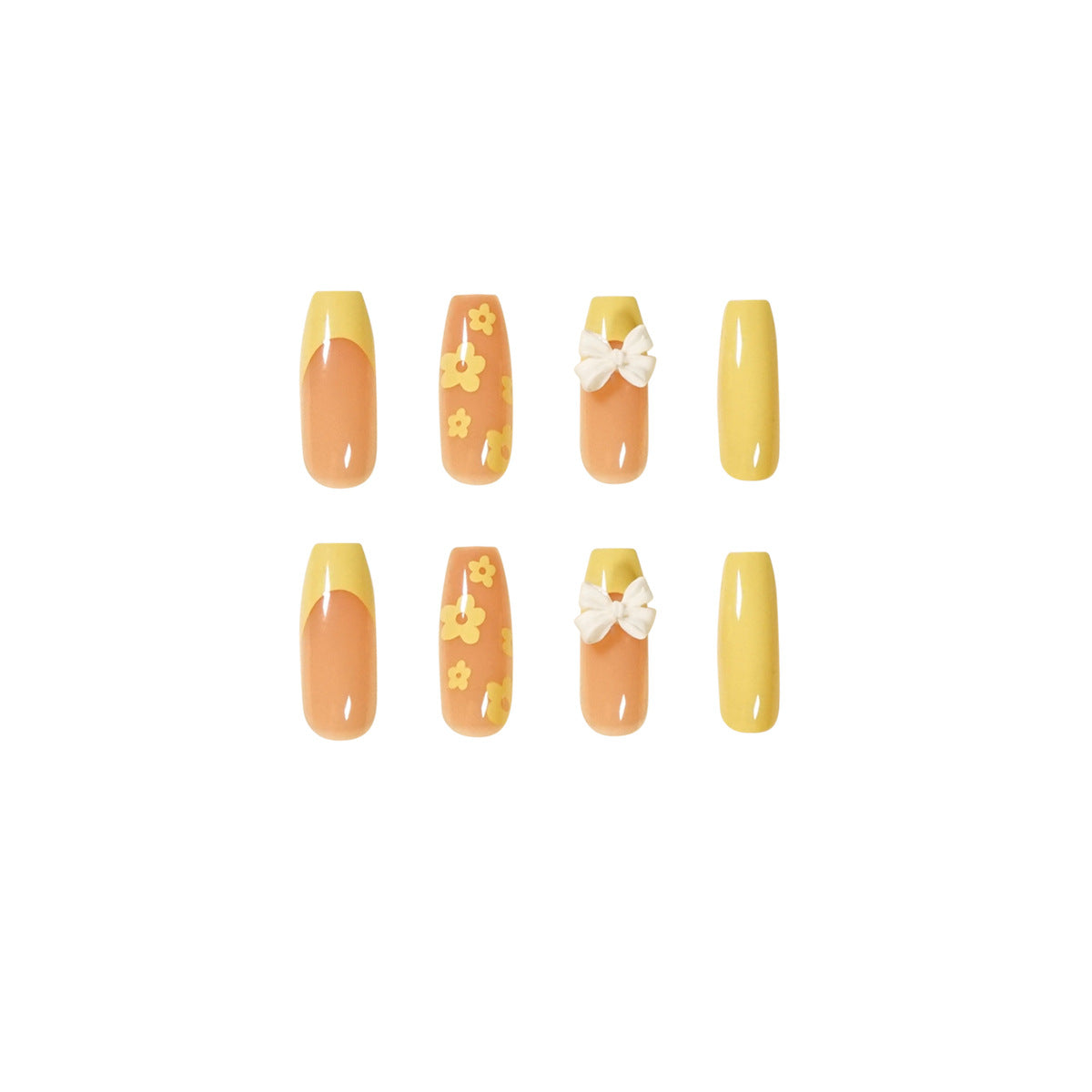 Sunshine Blooms Square Shape Press On Nails - Galspro