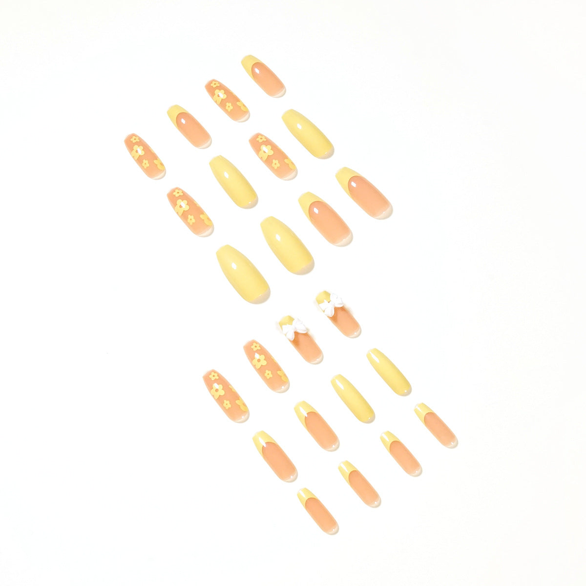 Sunshine Blooms Square Shape Press On Nails - Galspro