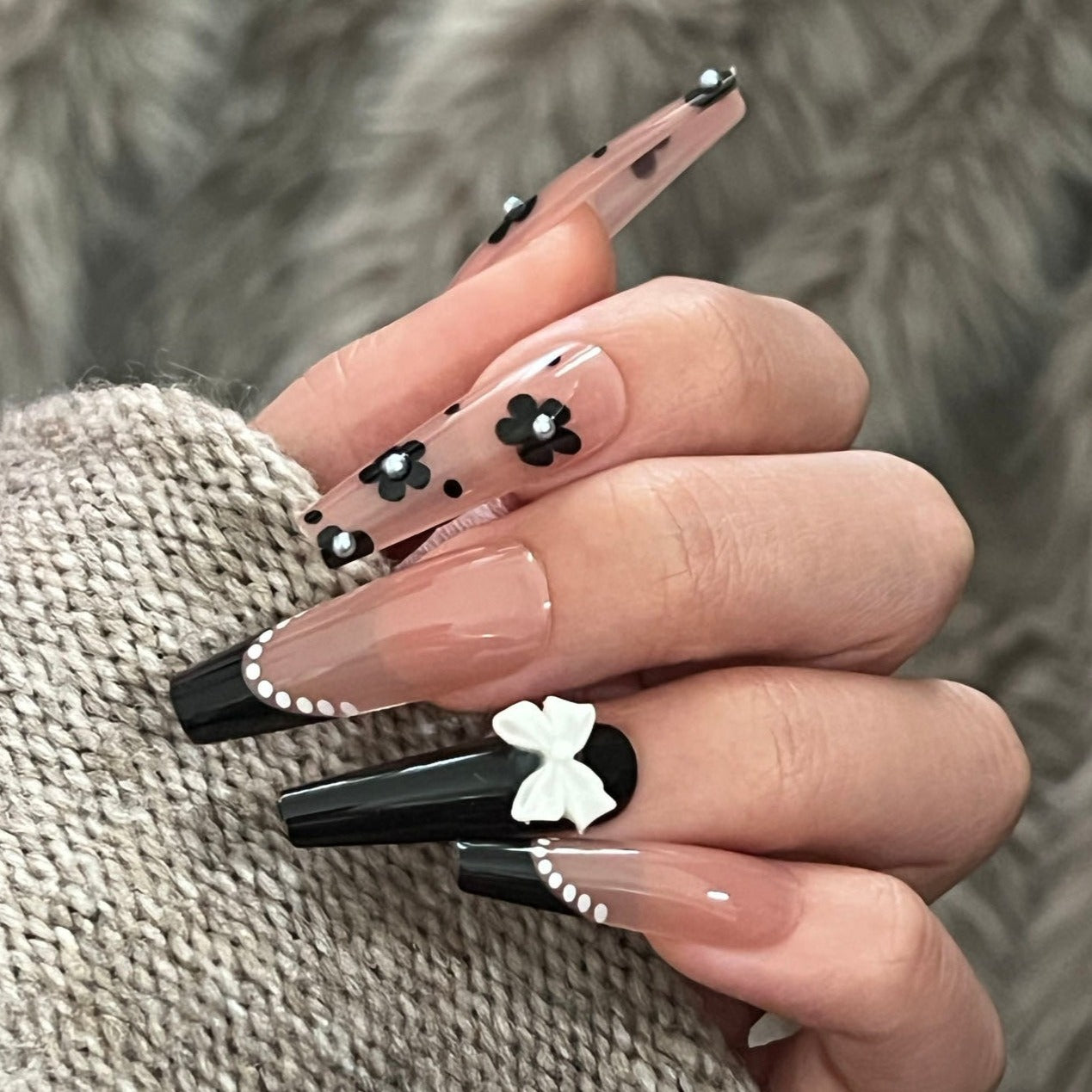 Coffin Floral Acrylic Nails | Floral Acrylic Nails | Galspro