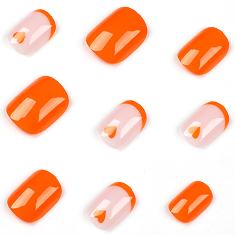 Stylish Orange Nail | Best Press on Nails | Galspro