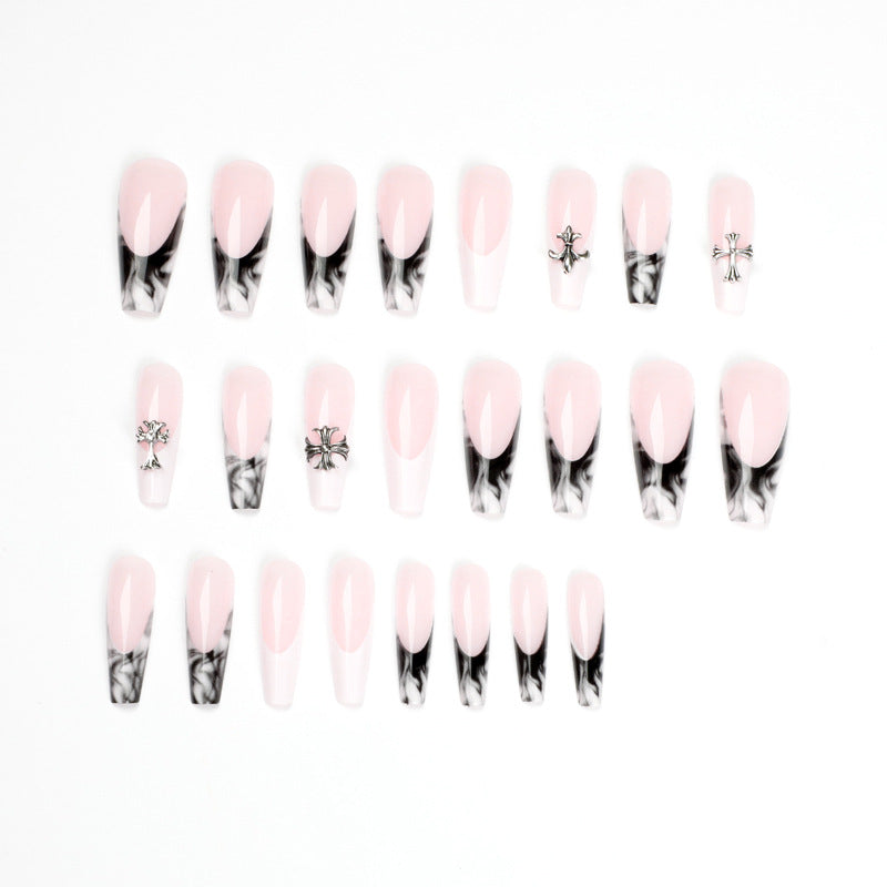 TRENDY TWO-TONE COFFIN SHAPE PRESS ON NAILS - Galspro