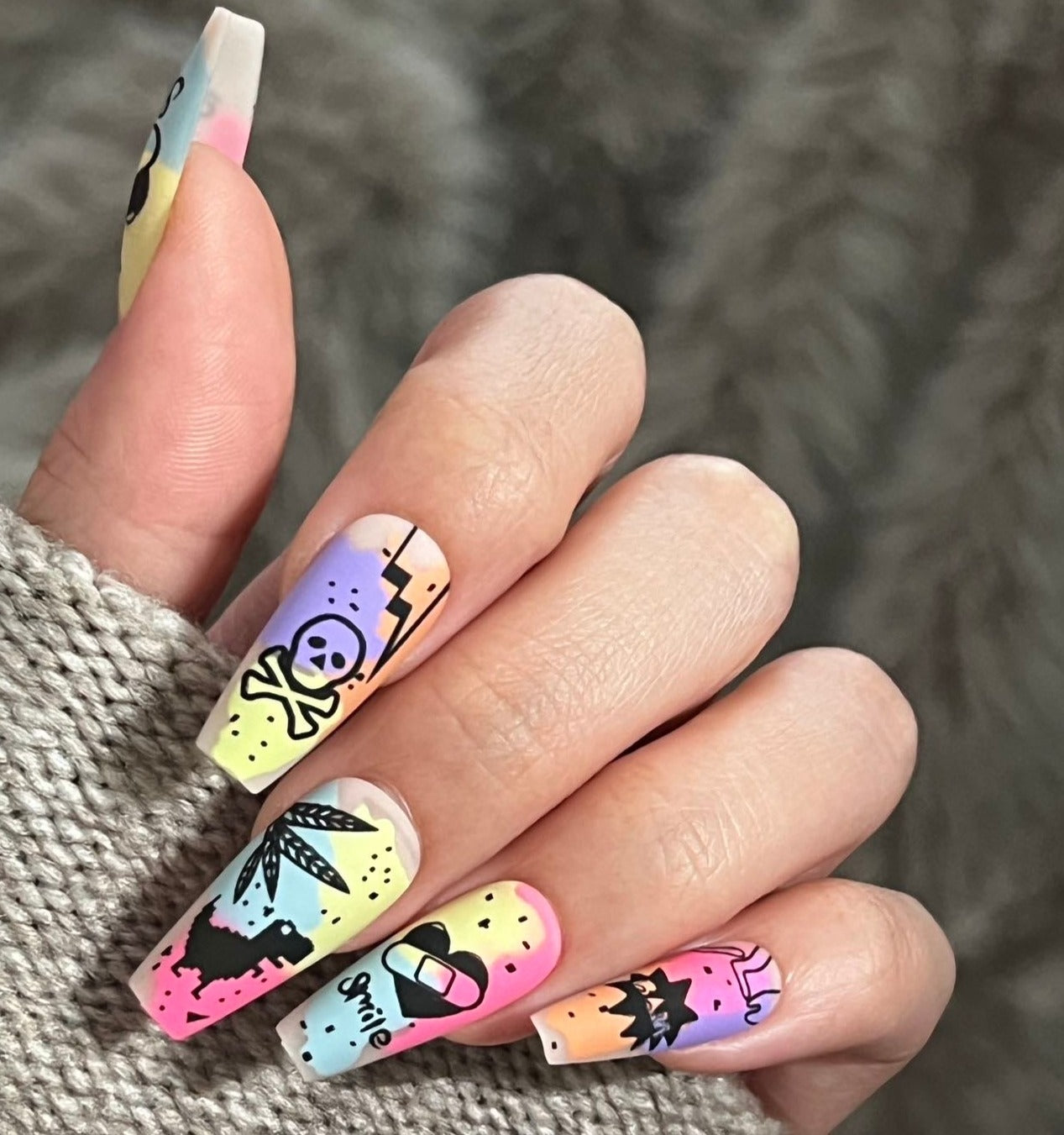 Colorburst Press on Nails | Artificial Long Nails | Galspro