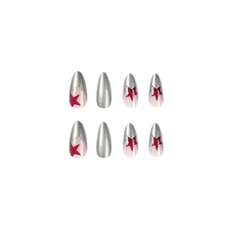 REDSTAR ALMOND SHAPE PRESS ON NAILS - Galspro