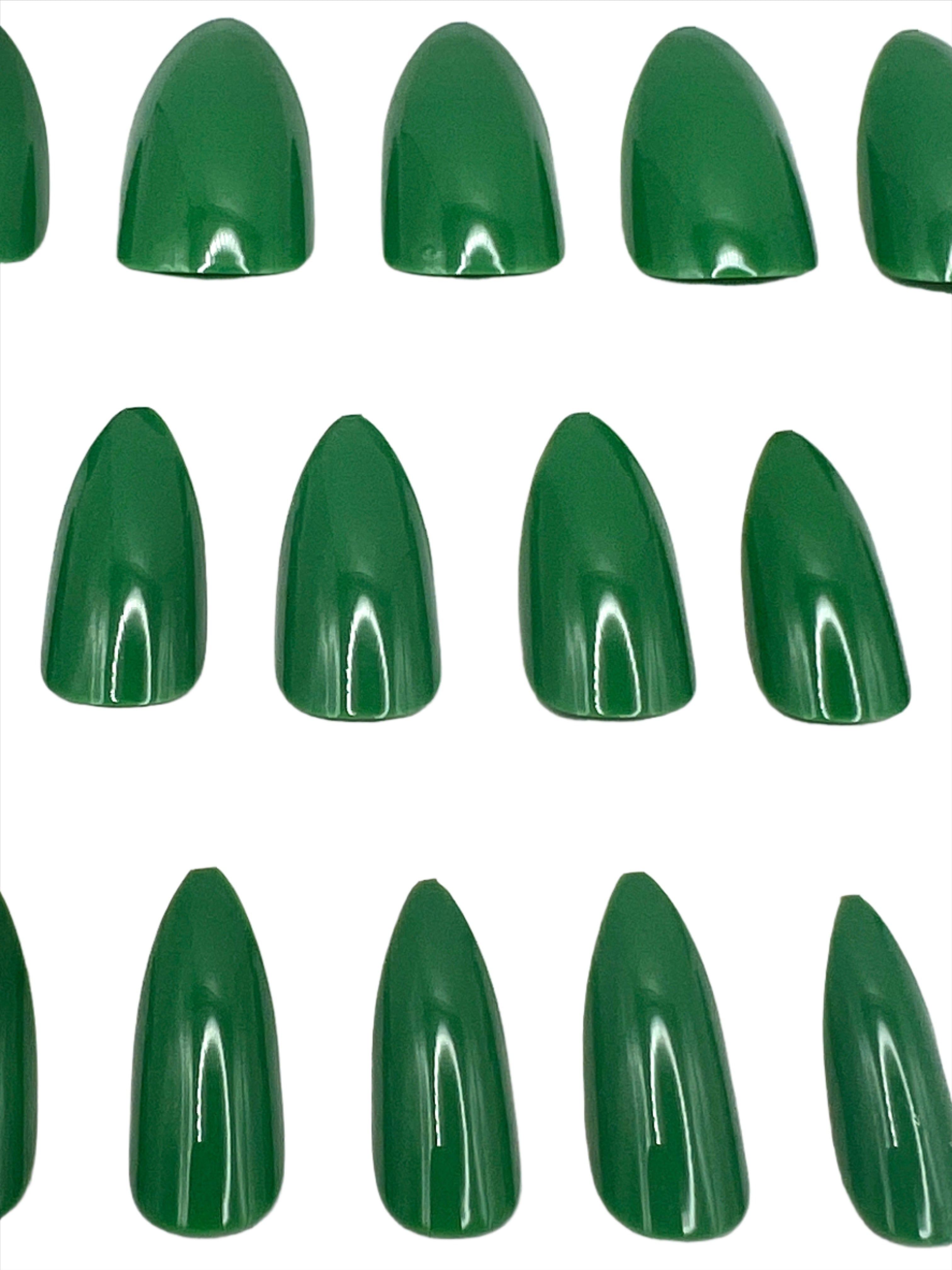 Green Almond Nails | Almond Shape Green Nails | Galspro