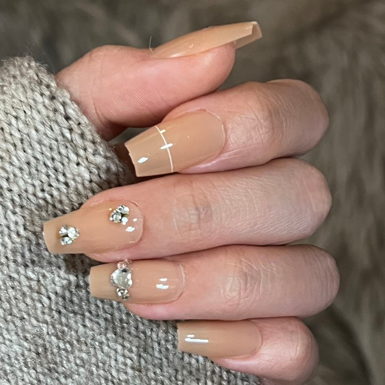 Crystal Press on Nails | Crystal Coffin Nails | Galspro