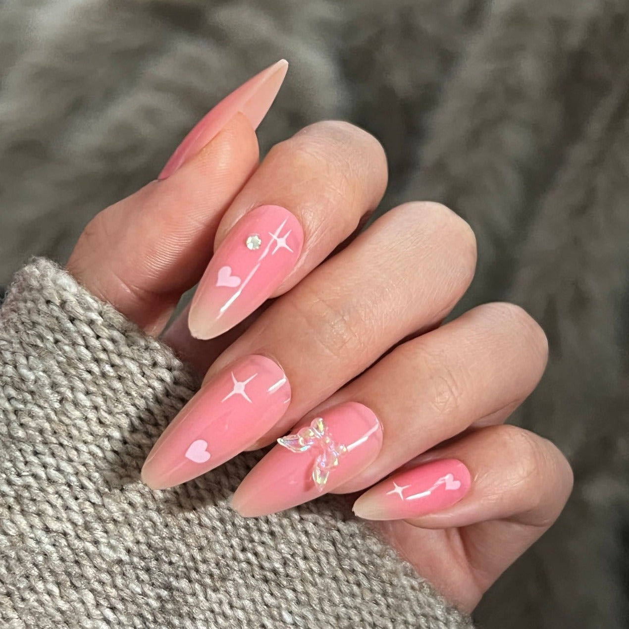 Pink Almond Shape Nails | Women's Pink Nails | Galspro