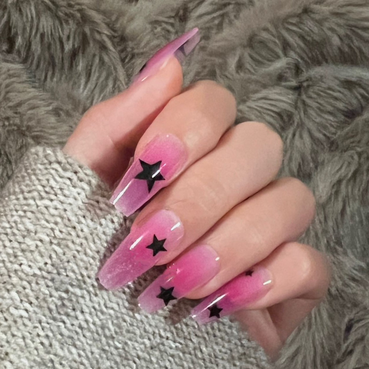 Pink Stardust Nails | Pink Press on Nails | Galspro