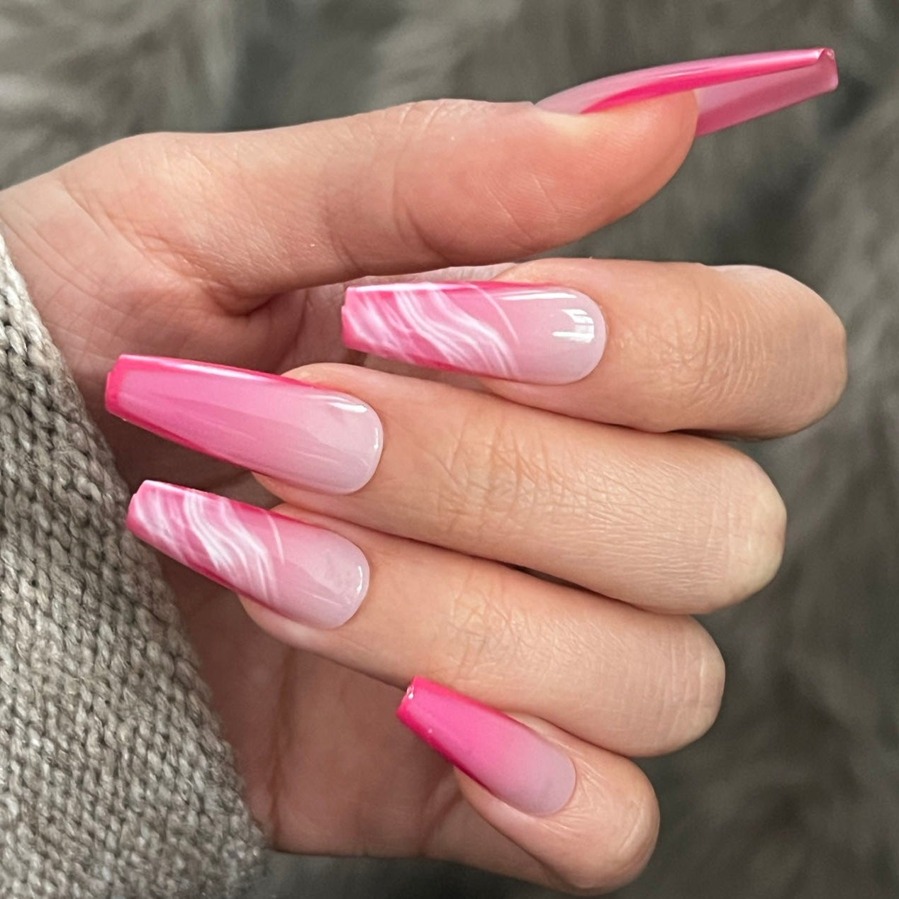 Pink Long Nails | Pink Coffin Nails | Galspro