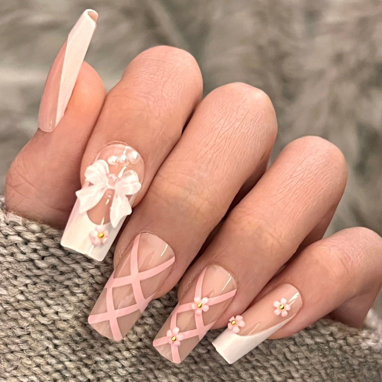Square Pink Nails | Artificial Square Nails | Galspro