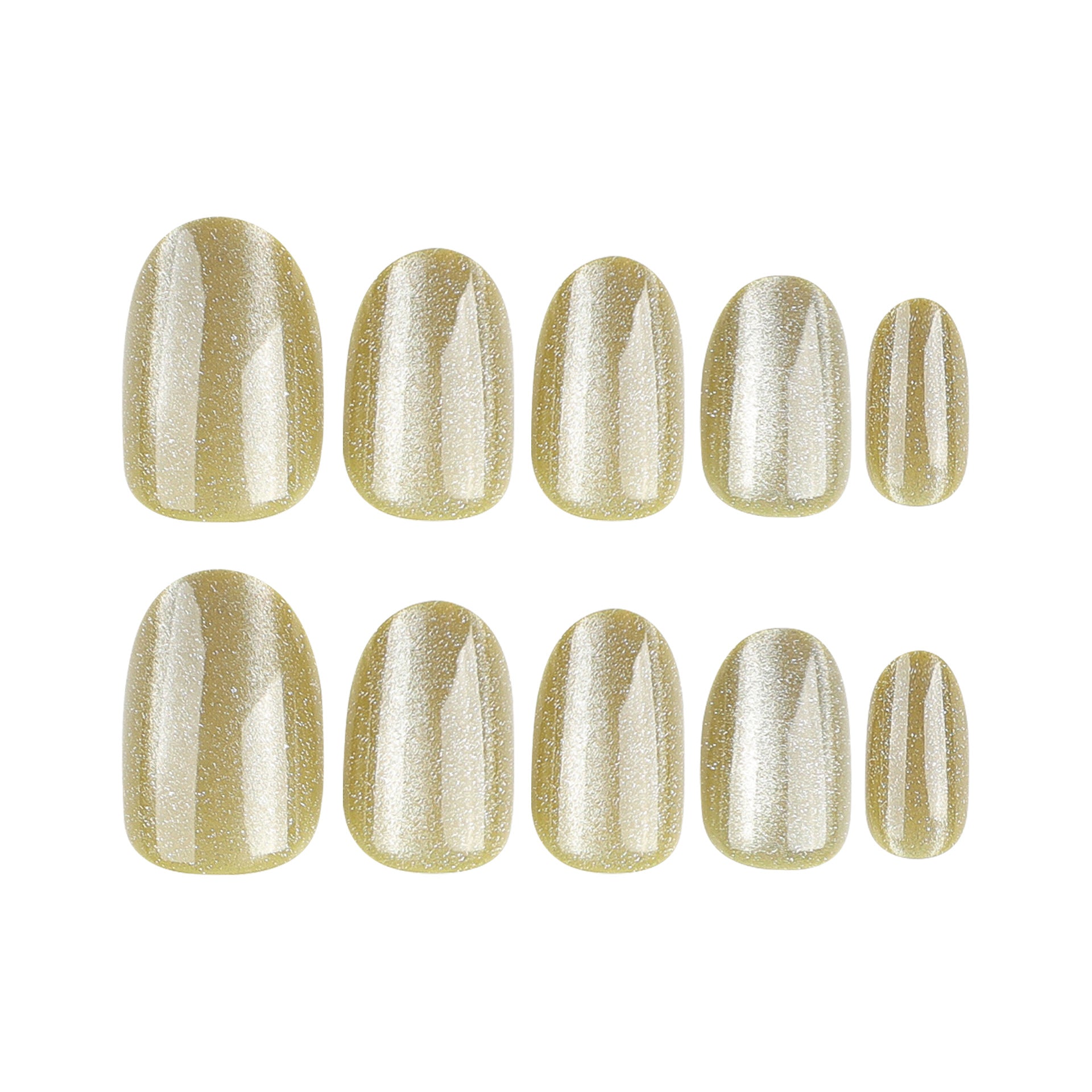 OPULENT GOLD OVAL SHAPE PRESS ON NAILS