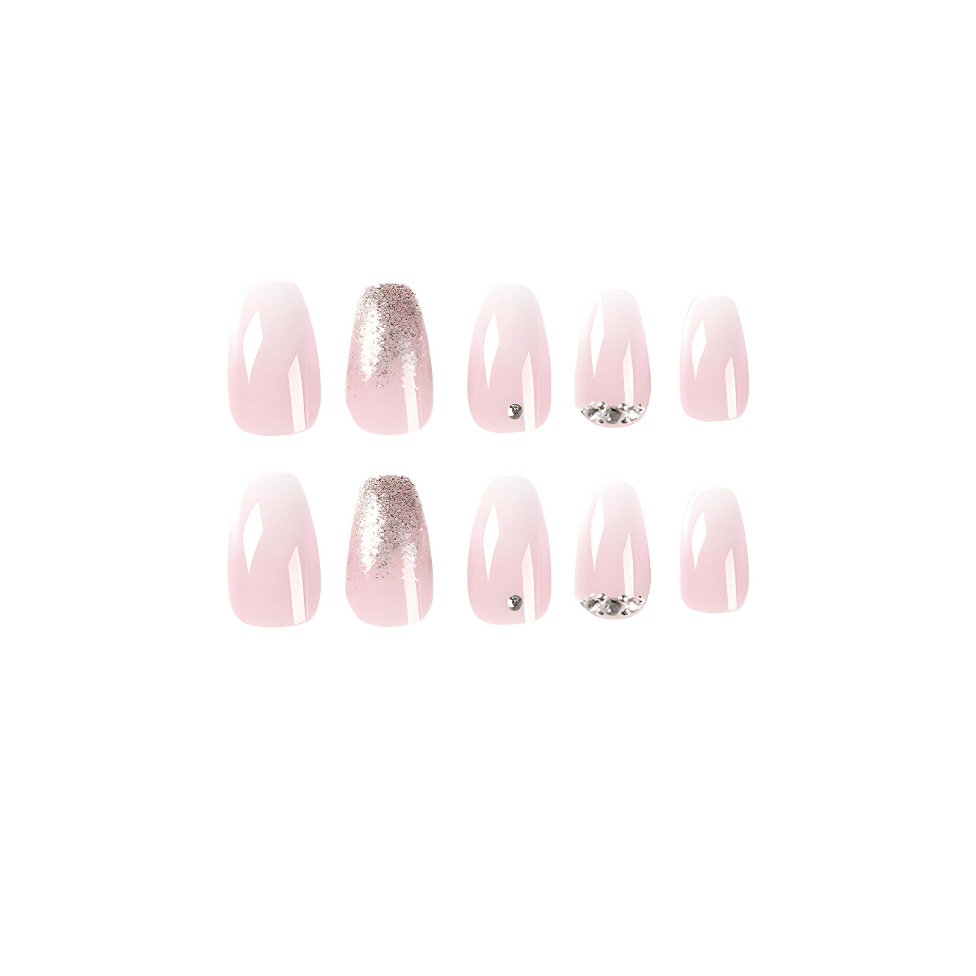 BLUSH & SHINE COFFIN SHAPE PRESS ON NAILS