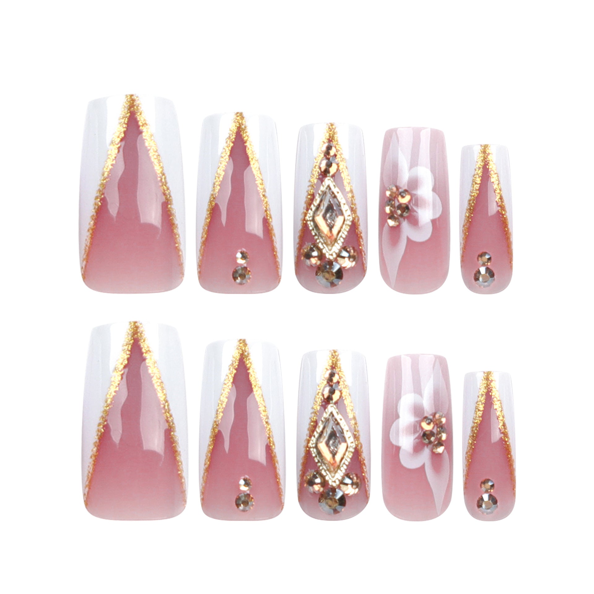 SHIMMER & SHINE SQUARE SHAPE PRESS ON NAILS