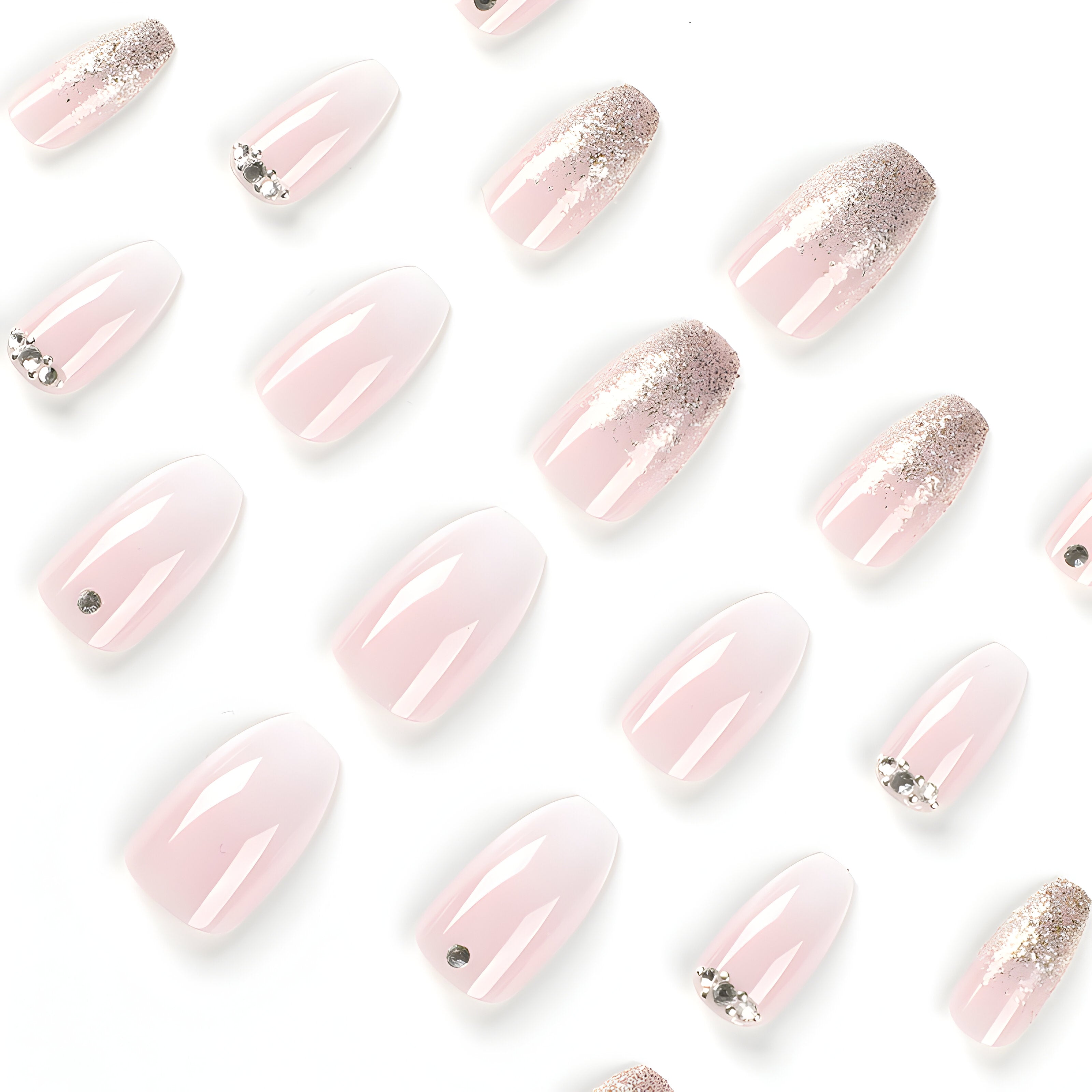 BLUSH & SHINE COFFIN SHAPE PRESS ON NAILS